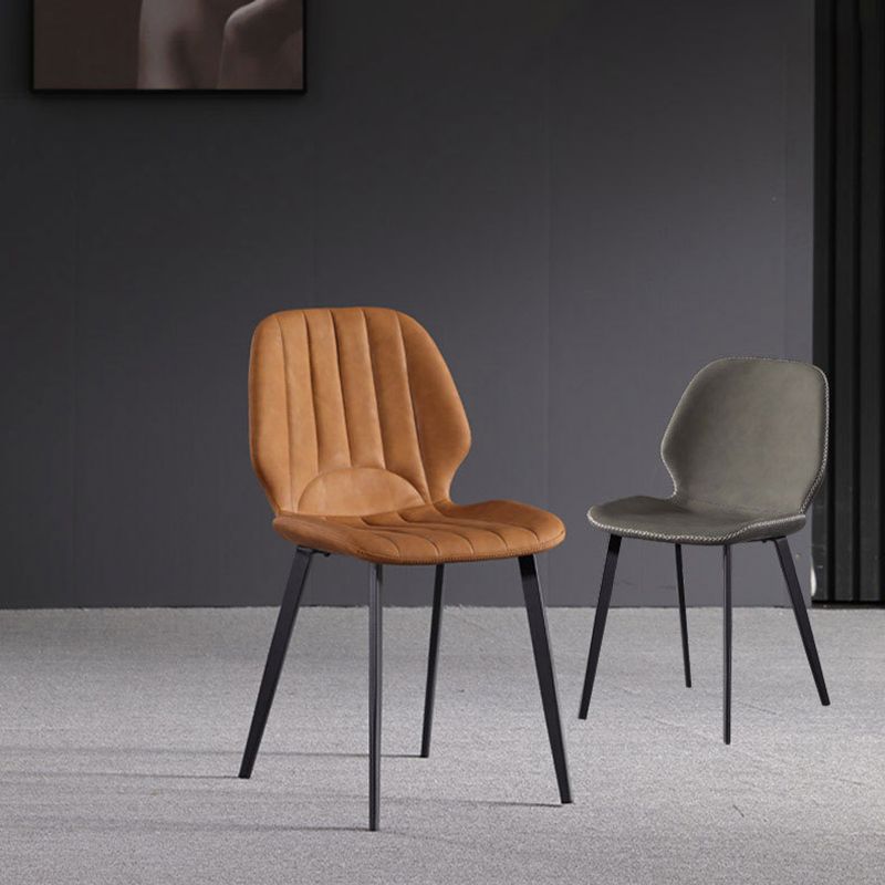 Chaise latéral de salle à manger industrielle chaise à manger en cuir pu