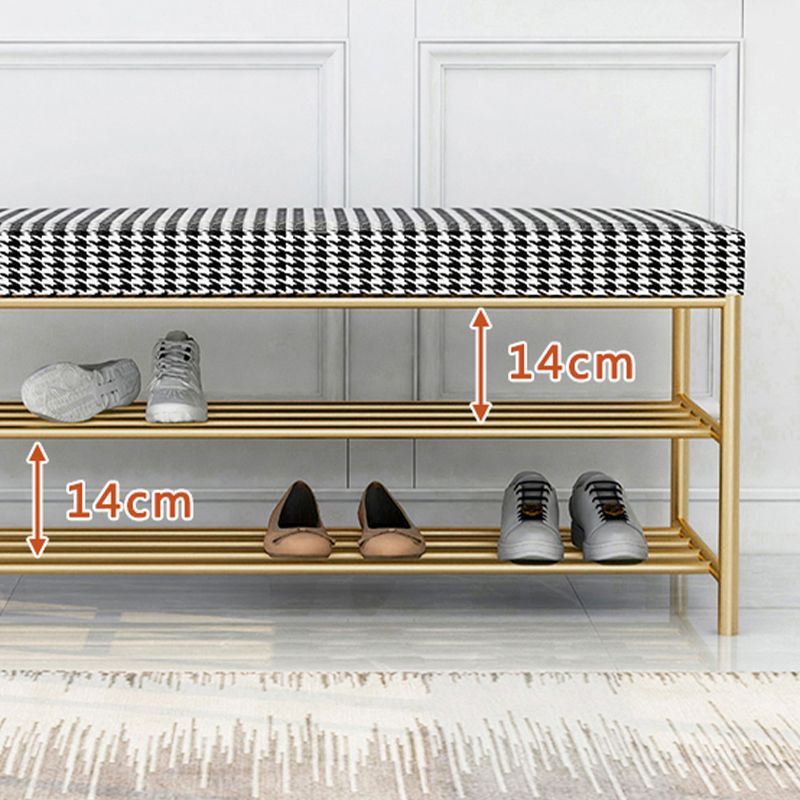 Rectangle Shoe Storage Entryway Bench Cushioned Modern Metal Seating Bench Clearhalo 'Benches' 'Chairs & Seating' 'furn' 'furn_benches' 'Furniture' 'Living Room Furniture' 1200x1200_e20a6679-503f-4f66-b1b1-eab90e1d778d