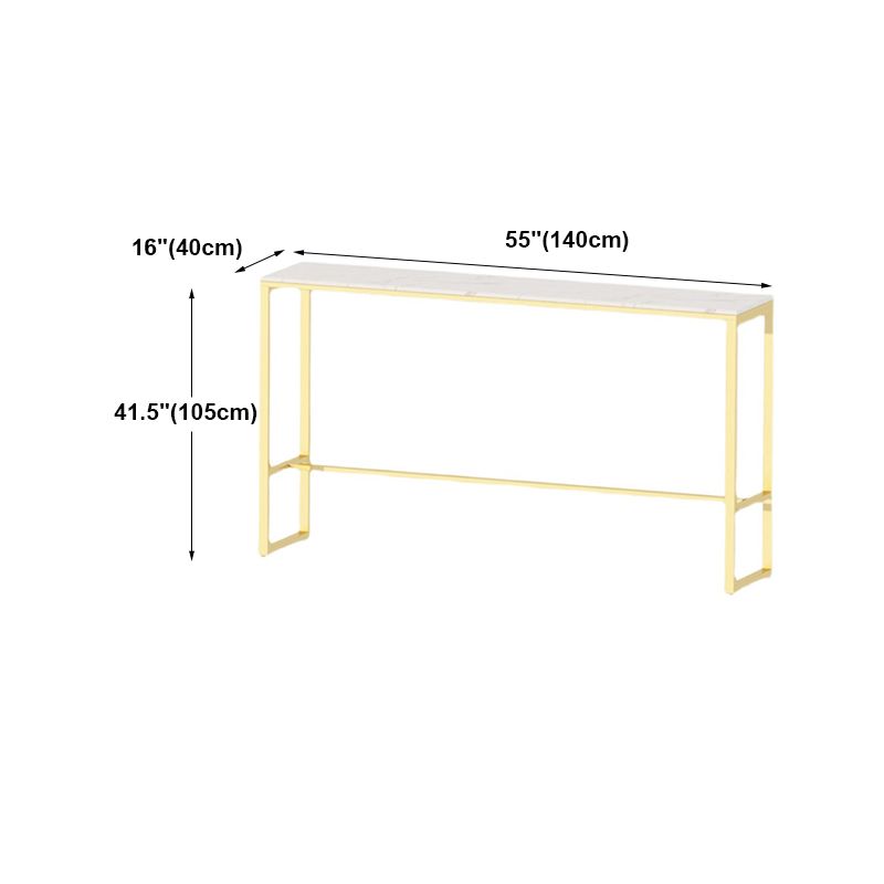 Glam Counter Table Marble Rectangle Top Trestle Table - 41.3" H Clearhalo 'Bar Furniture' 'Bar Tables' 'bar_tables' 'furn' 'furn_bar_tables' 'Furniture' 'furniture_bar_tables' 'Kitchen & Dining Furniture' 1200x1200_e20b412a-995e-4e11-9be3-c446d2be526d
