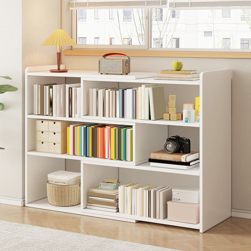 Modern Wood Horizontal Book Shelf Closed Back Shelf Bookcase