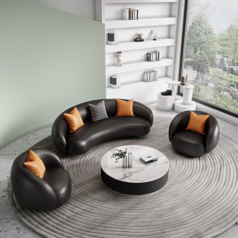 Canapé de bras en pente contemporain 28,34 pieds de haut canapé incurvé pour le salon