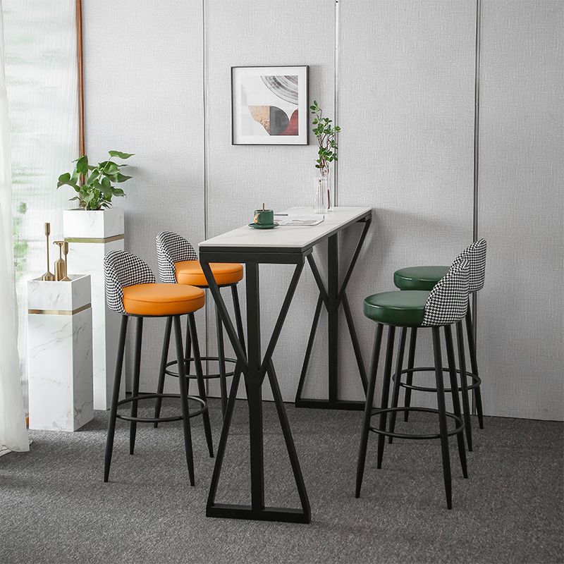 Modern Bar Dining Table Rectangle Bar Height Table with Double Pedestal in Black Clearhalo 'Bar Furniture' 'Bar Tables' 'bar_tables' 'furn' 'furn_bar_tables' 'Furniture' 'furniture_bar_tables' 'Kitchen & Dining Furniture' 1200x1200_e20e036e-fa4c-4ac4-a000-74b9a836904a