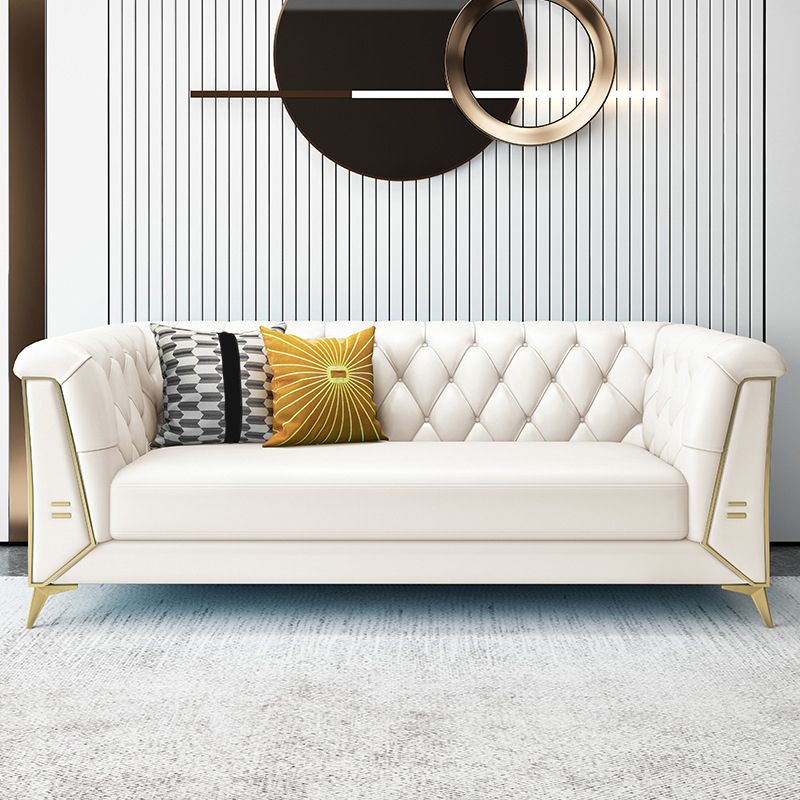 現代的な28.7 "Hフェイクレザータフトタキシードアームソファリビングルーム