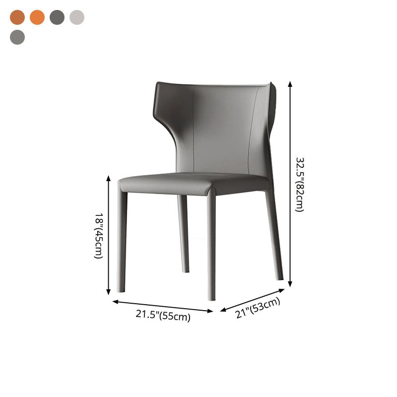 Scandinavian Style Leather Dining Chairs Armless Dining Chairs for Home Use (Set of 2) Clearhalo ' kitchen&dining_furn' 'Dining Chairs' 'Dining Tables & Seating' 'dining_chair' 'furn' 'furn_dining_chair' 'Furniture' 'furniture_dining_chair' 'Kitchen & Dining Furniture' 'kitchen' 1200x1200_e20f4b96-4005-499d-9271-ea00192e2073