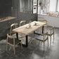Industrial Pine Wood Dining Table Rectangle Table with Black Double Pedestal Clearhalo 'Dining Tables & Seating' 'Dining Tables' 'dining_table' 'furn' 'furn_dining_table' 'Furniture' 'furniture_dining_table' 'Kitchen & Dining Furniture' 'kitchen' 'kitchen_dining_table' 1200x1200_e20fe893-00c1-40f1-9037-4f037fc51875