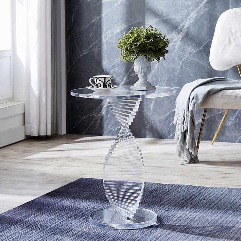 Tavolo laterale glam largo 18 "Piedistale acrilico Clear Accent Table