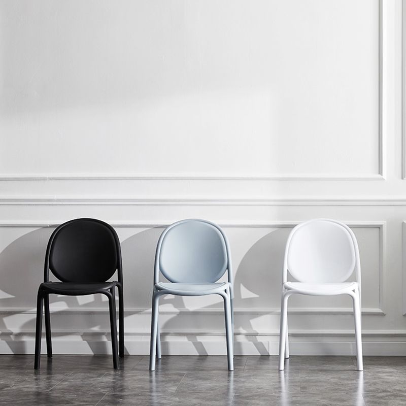 Scandinavian Style Plastic Dining Armless Chair Solid Back Dining Side Chairs Clearhalo ' kitchen&dining_furn' 'Dining Chairs' 'Dining Tables & Seating' 'dining_chair' 'furn' 'furn_dining_chair' 'Furniture' 'furniture_dining_chair' 'Kitchen & Dining Furniture' 'kitchen' 1200x1200_e2123d9b-30e2-49fb-aaf3-14ea655237cb