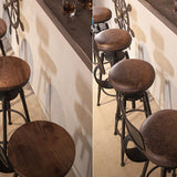 Industrial Footrest Adjustable Height Barstool Brown Pine Home Stool Clearhalo 'Bar Furniture' 'Bar Stools' 'bar_stools' 'furn' 'furn_bar_stools' 'Furniture' 'furniture_bar_stools' 'Kitchen & Dining Furniture' 1200x1200_e214a8b8-3055-4bf2-ad6e-a7f1aaa1ad59