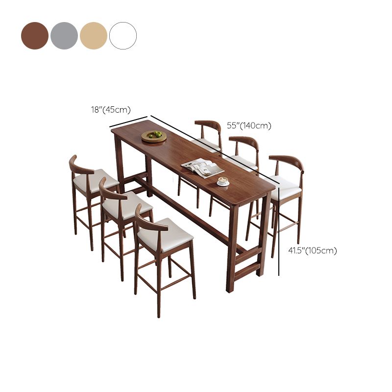 Modern Style Bistro Bar Table Rectangle Solid Wood Bar Table for Home Clearhalo 'Bar Furniture' 'Bar Tables' 'bar_tables' 'furn' 'furn_bar_tables' 'Furniture' 'Kitchen & Dining Furniture' 1200x1200_e2151d2e-e137-4d6b-9d35-9b5396176a3c