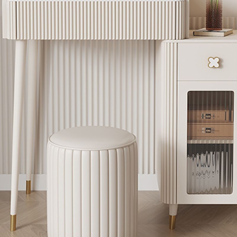 Tavolo da vanità in ardesia sgabello set da vanità bianco con specchio delle luci