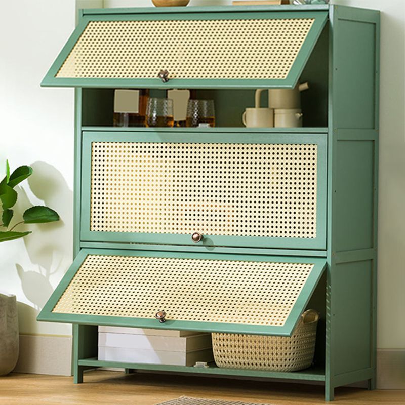 13" Wide Steel 3/4/5 - Door Accent Cabinet, With Rattan, Green Clearhalo 'Cabinets & Chests' 'cabinets_chests' 'furn' 'furn_cabinets_chests' 'Furniture' 'Living Room Furniture' 1200x1200_e2175bea-d8ee-49d9-b4a2-d1a5ce78ec42