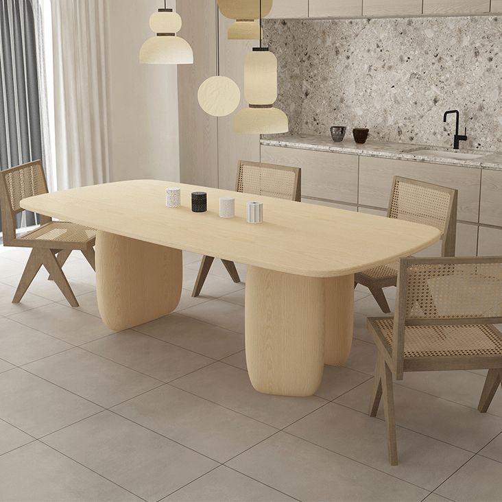 Contemporary Rectangle Dinner Table Dining Room Solid Wood Dining Table Clearhalo 'Dining Tables & Seating' 'Dining Tables' 'dining_table' 'furn' 'furn_dining_table' 'Furniture' 'Kitchen & Dining Furniture' 1200x1200_e2185e7b-f508-4ed0-8b38-bac74642a066