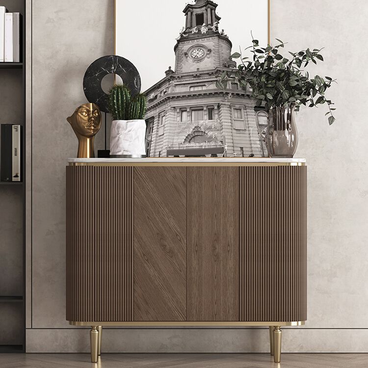 Glam Side Board Marble Sideboard Cabinet with Doors for Kitchen Clearhalo 'buffet_sideboard' 'Buffets & Sideboards' 'furn' 'furn_buffet_sideboard' 'Furniture' 'Kitchen & Dining Furniture' 1200x1200_e21873de-4779-4565-a258-3f3a34abe8e7