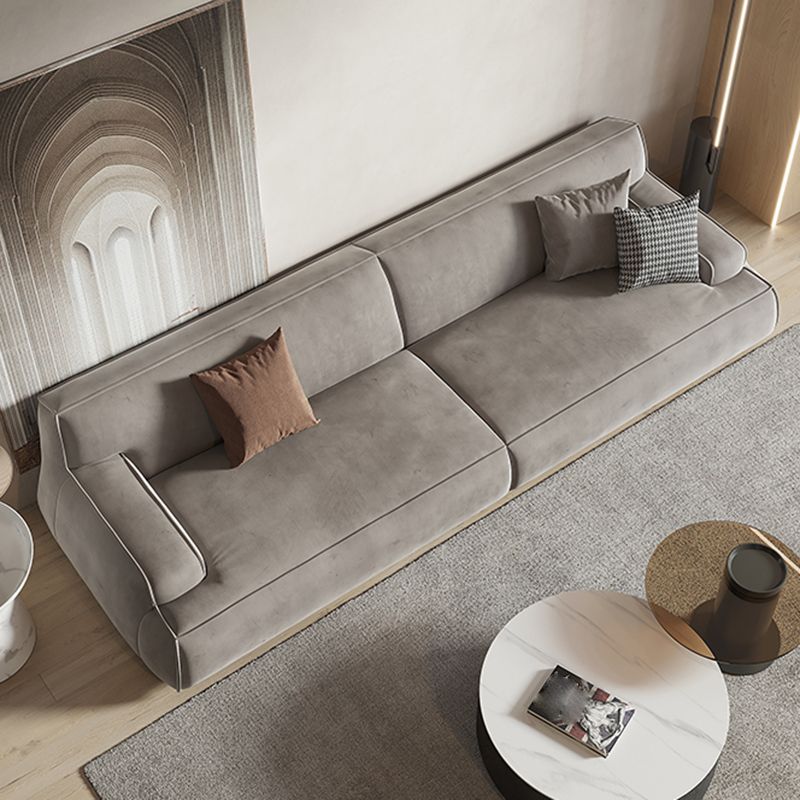 Grey Contemporary Leather Match Pillow Top Arm Standard Sofa for Living Room Clearhalo 'furn' 'furn_sofas' 'Furniture' 'furniture_sofas' 'kitchen' 'kitchen_sofas' 'Living Room Furniture' 'Sofa' 'sofas' 1200x1200_e218c0e4-e940-4f1d-9c1e-4245f5c424dd