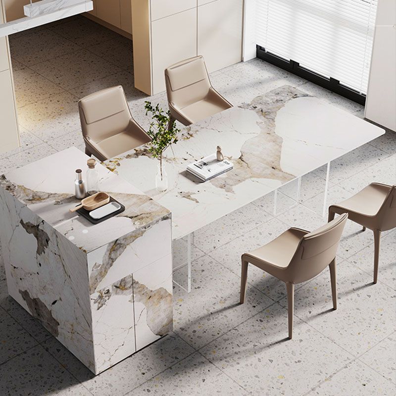 Modern Sintered Stone Dining Table Acrylic Dinner Room Kitchen Table Clearhalo 'Dining Tables & Seating' 'Dining Tables' 'dining_table' 'furn' 'furn_dining_table' 'Furniture' 'furniture_dining_table' 'Kitchen & Dining Furniture' 'kitchen' 'kitchen_dining_table' 1200x1200_e21a1e29-0555-48d1-ae6e-b9903667c550