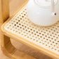 20.94" Tall Sled Side Table Asian Natural Side End Snack Table with Shelf