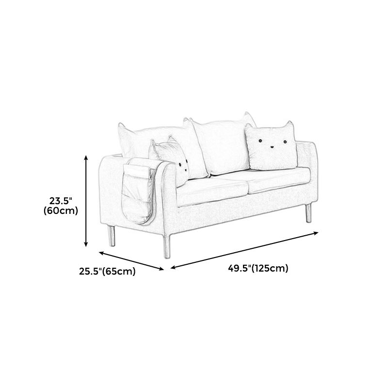 22.83" H Velvet Square Arm Modern Sofa with Tight Back slipcovered Sofa Clearhalo 'furn' 'furn_sofas' 'Furniture' 'furniture_sofas' 'kitchen' 'kitchen_sofas' 'Living Room Furniture' 'Sofa' 'sofas' 1200x1200_e21e745a-353c-4cf0-9d43-3fccb49622a3