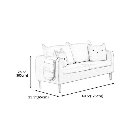 22.83" H Velvet Square Arm Modern Sofa with Tight Back slipcovered Sofa Clearhalo 'furn' 'furn_sofas' 'Furniture' 'furniture_sofas' 'kitchen' 'kitchen_sofas' 'Living Room Furniture' 'Sofa' 'sofas' 1200x1200_e21e745a-353c-4cf0-9d43-3fccb49622a3