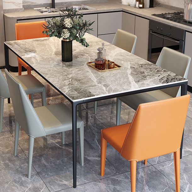 Minimalist Sintered Stone Standard Dining Table Rectangle Kitchen Dining Table with 4 Legs Base Clearhalo ' dining_table' 'Dining Tables & Seating' 'Dining Tables' 'furn' 'furn_dining_table' 'Furniture' 'furniture_dining_table' 'Kitchen & Dining Furniture' 'kitchen&dining_furn' 'kitchen' 'kitchen_dining_table' 1200x1200_e21f7f2b-6cd1-4863-bc87-d687b8015592