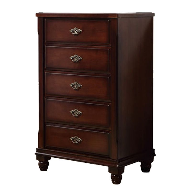 Dark Brown 3/4/5 Drawer Chest 26.57" Wide Solid Wood Accent Chest Clearhalo 'Cabinets & Chests' 'cabinets_chests' 'furn' 'furn_cabinets_chests' 'Furniture' 'Living Room Furniture' 1200x1200_e2215209-e1d4-403f-89c8-fa427790a955