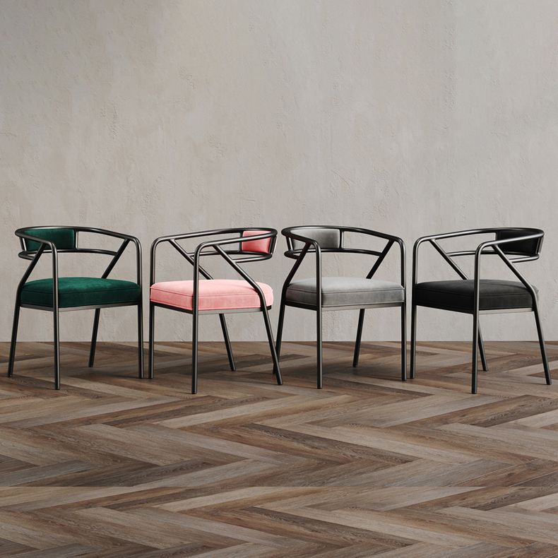 Glam Style Indoor Arm Chair Open Back 21.65" Wide Dining Chair Clearhalo 'Dining Chairs' 'Dining Tables & Seating' 'dining_chair' 'furn' 'furn_dining_chair' 'Furniture' 'furniture_dining_chair' 'Kitchen & Dining Furniture' 1200x1200_e221c4c2-4ee6-49ad-9dfe-07df45543230