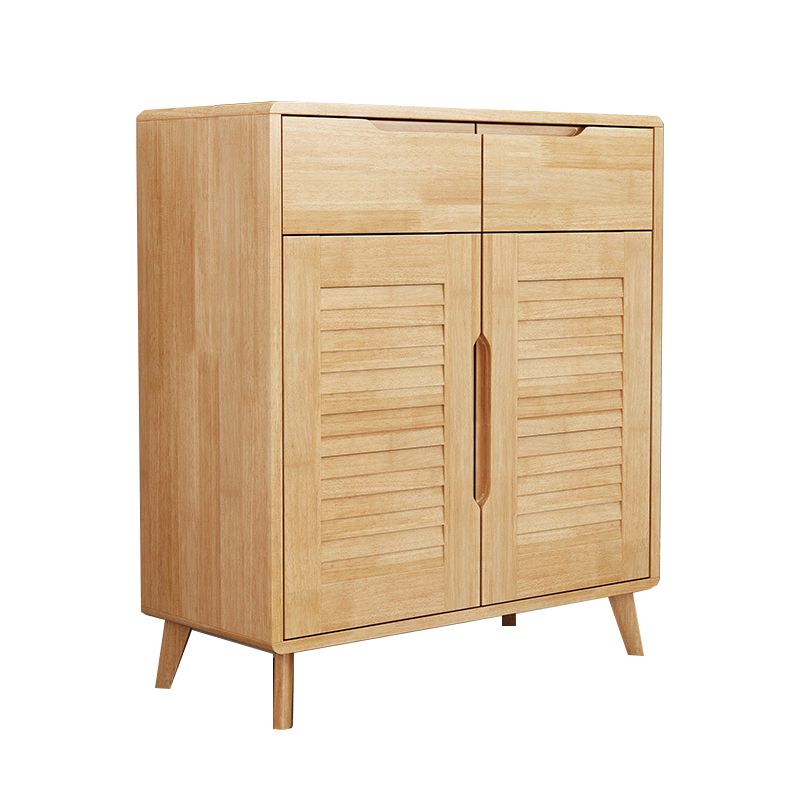 Contemporary Rubberwood Rectangle Cabinet with 2 Drawers Accent Cabinet Clearhalo 'Cabinets & Chests' 'cabinets_chests' 'furn' 'furn_cabinets_chests' 'Furniture' 'Living Room Furniture' 1200x1200_e22282da-c768-4632-b774-8f2c3e6476c5