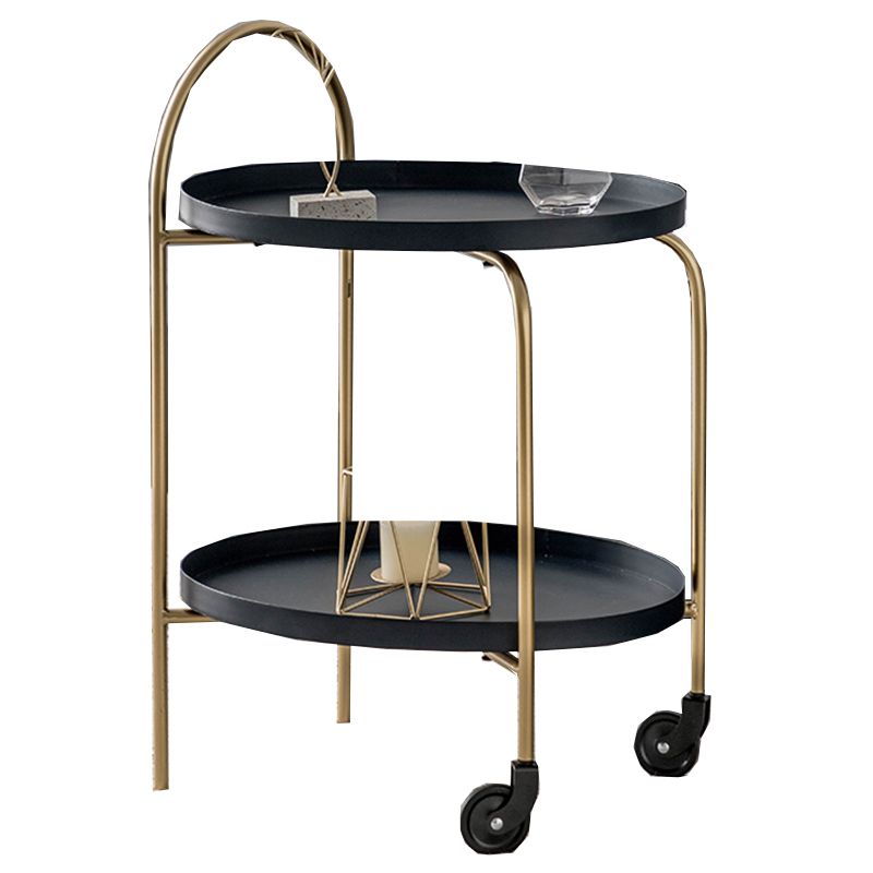 Metal Oval End Table Mid-Century Tray Top Corner Table for Living Room Clearhalo 'Coffee & Accent Tables' 'End & Side Tables' 'end_side_tables' 'furn' 'furn_end_side_tables' 'Furniture' 'Living Room Furniture' 1200x1200_e2263fa9-8ae5-4b3e-b3ba-dc16bd08e9dc