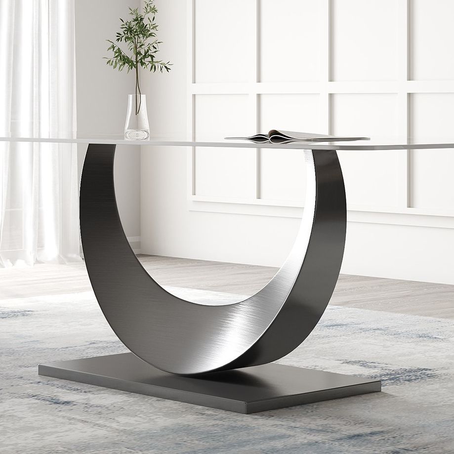 Modern Dining Room Set 1/3/4/5/8 Pcs Sintered Stone Top Table with Wingback Chairs Clearhalo 'Dining Room Sets' 'Dining Tables & Seating' 'dining_room_set' 'furn' 'furn_dining_room_set' 'Furniture' 'Kitchen & Dining Furniture' 1200x1200_e2265980-888e-4131-9455-60c11aa1e1ab