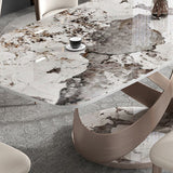 Traditional Luxury Rectangle Dining Table Stone Pedestal Dining Room Collection Clearhalo ' dining_table' 'Dining Tables & Seating' 'Dining Tables' 'furn' 'furn_dining_table' 'Furniture' 'furniture_dining_table' 'Kitchen & Dining Furniture' 'kitchen&dining_furn' 'kitchen' 'kitchen_dining_table' 1200x1200_e2279eed-41b3-49f5-8d6c-fd5b14d4c02f