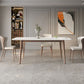 Table rectangulaire moderne de table à manger en pierre frittée avec 4 pieds pour la maison