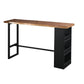Modern Black Iron Bar Dining Table Rectangle Wood Indoor Bistro Table with Footrest Clearhalo 'Bar Furniture' 'Bar Tables' 'bar_tables' 'furn' 'furn_bar_tables' 'Furniture' 'furniture_bar_tables' 'Kitchen & Dining Furniture' 1200x1200_e228e9a7-65f1-4616-8bec-4b6735653735