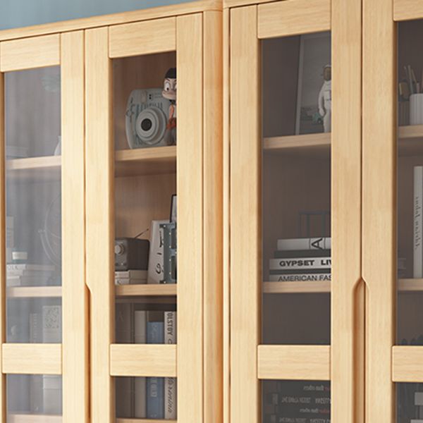 Solid Wood Scandinavian Bookcase Closed Back Bookcase with Door Clearhalo 'Bookcases' 'furn' 'furn_bookcases' 'Furniture' 'furniture_bookcases' 'Office Furniture' 1200x1200_e22a30be-f836-4d40-86b6-a6ff6440ad24