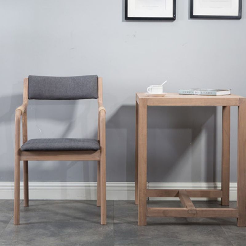 Upholstered Dining Armchair Bentwood Open Back Arm Single Chair with Wood Legs Clearhalo ' kitchen&dining_furn' 'Dining Chairs' 'Dining Tables & Seating' 'dining_chair' 'furn' 'furn_dining_chair' 'Furniture' 'furniture_dining_chair' 'Kitchen & Dining Furniture' 'kitchen' 1200x1200_e22b1af5-8267-4f6d-bc89-18aa355d2198