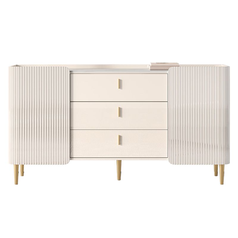 Tabla lateral de piedra de mesa de estilo glamoroso con gabinete y cajones