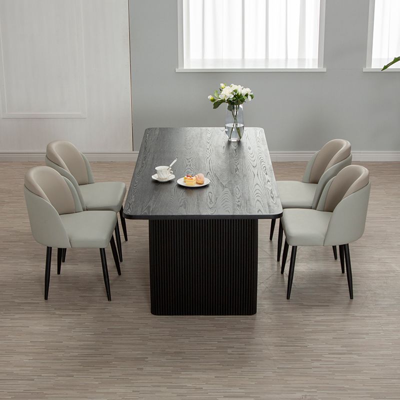 Black Pine Wood Dining Table Modern Indoor Rectangle Dinette Table Clearhalo 'Dining Tables & Seating' 'Dining Tables' 'dining_table' 'furn' 'furn_dining_table' 'Furniture' 'Kitchen & Dining Furniture' 1200x1200_e22f0a70-8d3f-40fd-ab0a-8bcf7da7b044