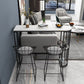 Glam Iron Bistro Table Stone Top Indoor Bar Dining Table with Shelf Clearhalo 'Bar Furniture' 'Bar Tables' 'bar_tables' 'furn' 'furn_bar_tables' 'Furniture' 'furniture_bar_tables' 'Kitchen & Dining Furniture' 1200x1200_e22f325c-a402-4424-8615-e673a7b3b2e6