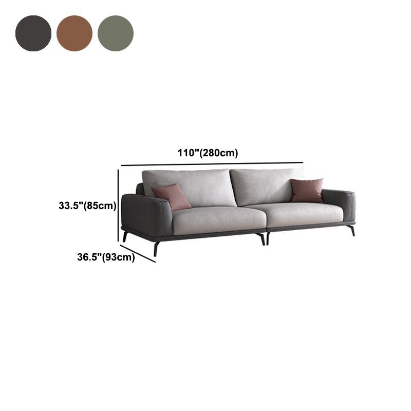 Sezionali posteriori del cuscino in pelle finto/divano con braccio quadrato per soggiorno