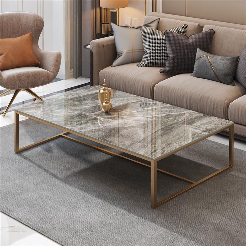 Glam Slate Coffee Table Rectangle Gold Frame Coffee or End Table Clearhalo 'Coffee & Accent Tables' 'Coffee Tables' 'coffee_tables' 'furn' 'furn_coffee_tables' 'Furniture' 'Living Room Furniture' 1200x1200_e2308ea8-e3d8-4c58-bfc1-a509f220c679