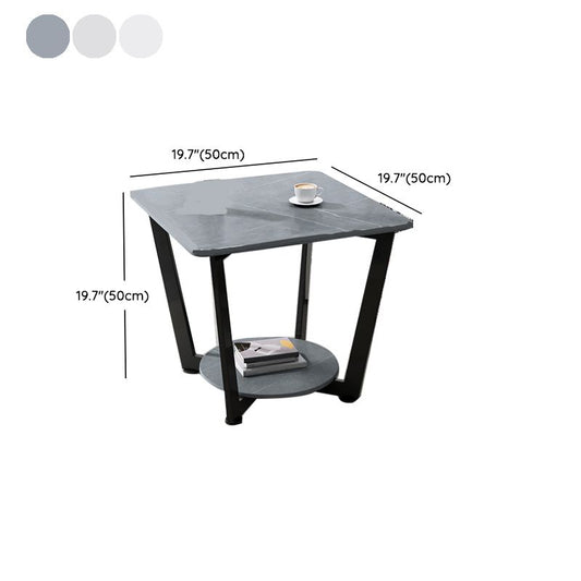 Tavolo da piedistallo metallico moderno metallico in metallo tavolo laterale in ardeggio rettangolare