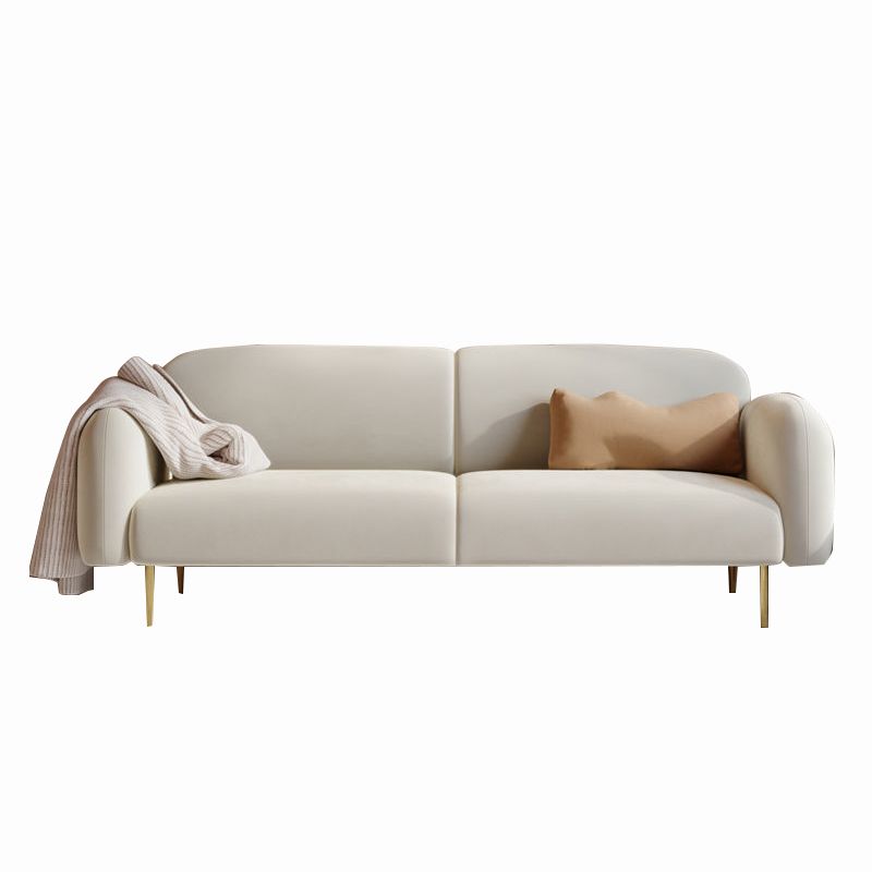 Modern Style Round Armrest Sponge/latex Cushion Pink/white/Hussey/green Fabric Sofa Clearhalo 'furn' 'furn_sofas' 'Furniture' 'furniture_sofas' 'kitchen' 'kitchen_sofas' 'Living Room Furniture' 'Sofa' 'sofas' 1200x1200_e232a4fc-6547-4746-acff-6c722cd61b65