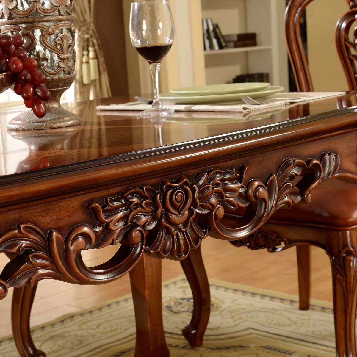 Rectangle Shape Wood Color Dining Table Fixed Table Victorian Style with 4 Legs Clearhalo ' dining_table' 'Dining Tables & Seating' 'Dining Tables' 'furn' 'furn_dining_table' 'Furniture' 'furniture_dining_table' 'Kitchen & Dining Furniture' 'kitchen&dining_furn' 'kitchen' 'kitchen_dining_table' 1200x1200_e23364fe-d806-485b-a462-2daa3d26472f