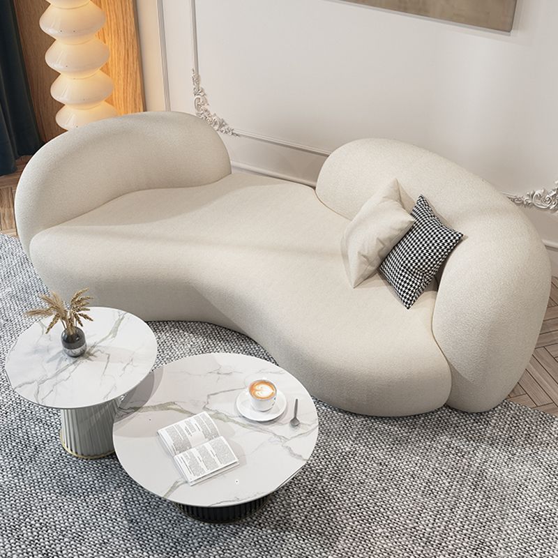 Moderne kameel achterbank 27,56 "High Round Arm Sofa voor appartement, wit