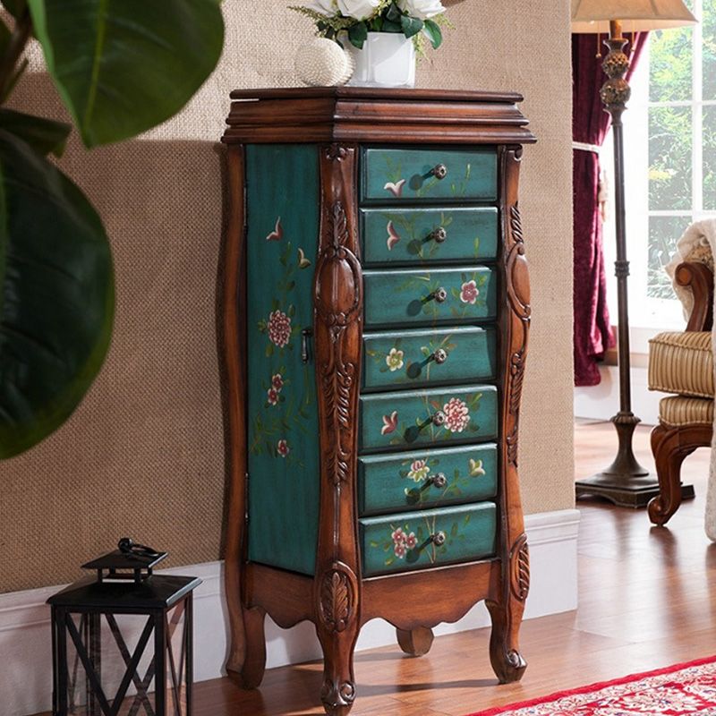 Industrial Side Cabinet in Solid Wood with 7 Drawers and 1 Door Clearhalo 'Cabinets & Chests' 'cabinets_chests' 'furn' 'furn_cabinets_chests' 'Furniture' 'Living Room Furniture' 1200x1200_e235934f-066a-4d29-a7a4-2e99c8b3a054