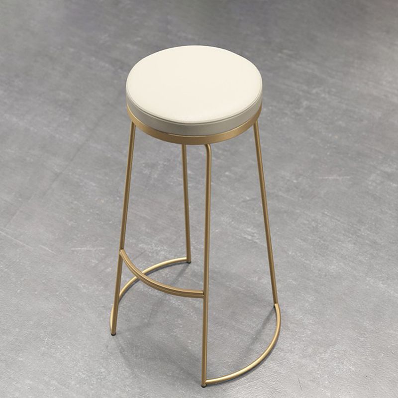 Contemporary Metal Barstool Faux Leather Backless Counter Stool with Iorn 4 Legs Clearhalo 'Bar Furniture' 'Bar Stools' 'bar_stools' 'furn' 'furn_bar_stools' 'Furniture' 'Kitchen & Dining Furniture' 1200x1200_e235ea76-d417-4a18-b6b2-a70de1577d51
