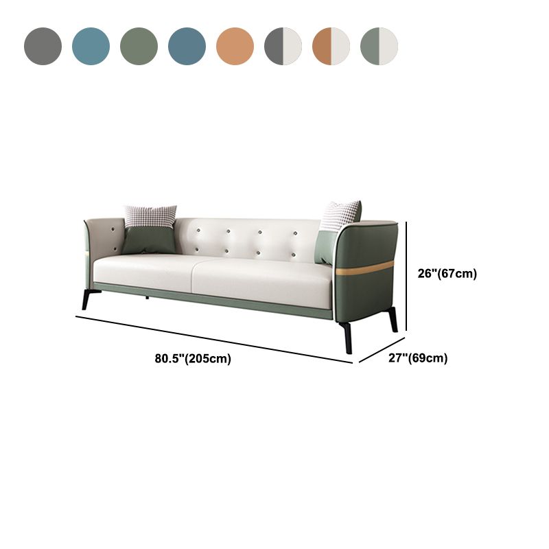 フェイクレザータキシードアームソファ染色抵抗性3シーターソファ房付き