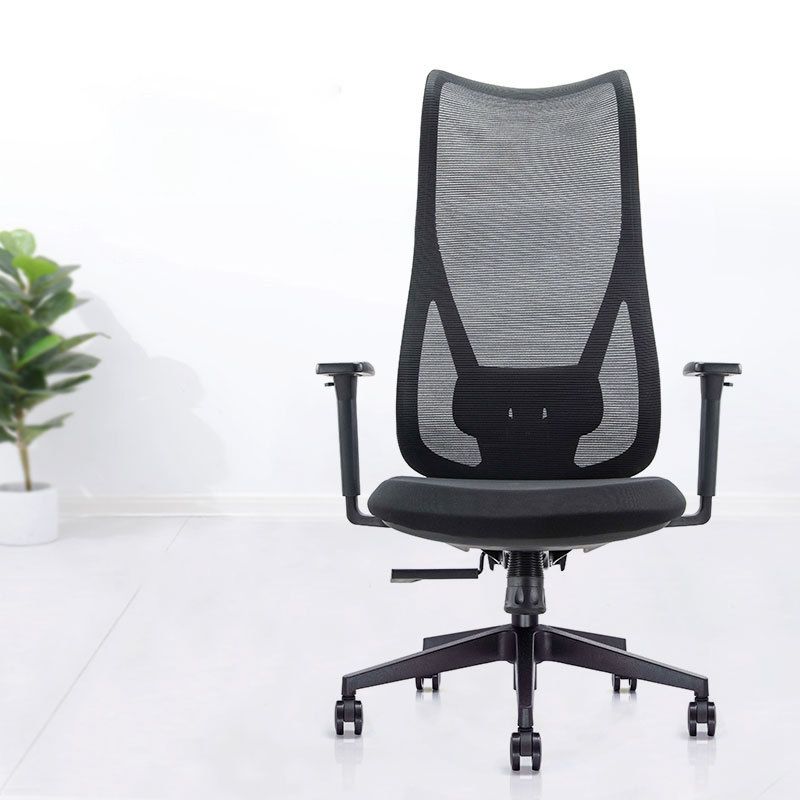Sedia da scrivania moderna larga 25" Sedia da ufficio AirGrid nera traspirante