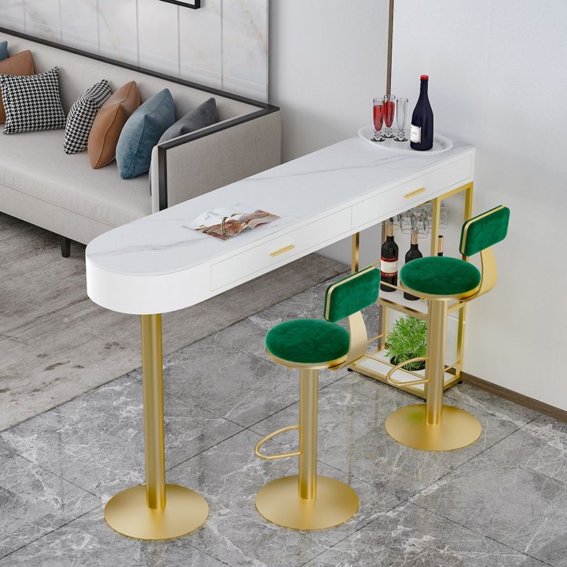 Glam Armless Counter Height Stools with Footrest for Restaurant