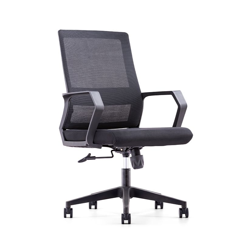 Silla de oficina moderna brazos fijos altura de asiento ajustable altura giratoria con espalda transpirable