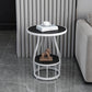 Contemporary Stone Top End Table Dia 19.69" Frame Shelf Included Side Table Clearhalo 'Coffee & Accent Tables' 'End & Side Tables' 'end_side_tables' 'furn' 'furn_end_side_tables' 'Furniture' 'Living Room Furniture' 1200x1200_e23c0e40-5b6c-4840-8aca-6dcdb993bf6b