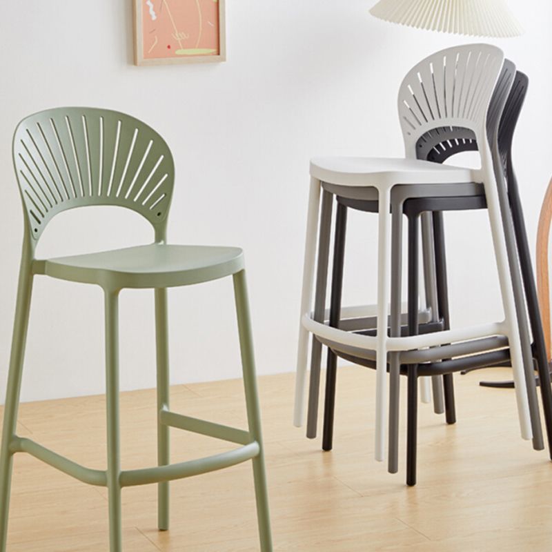 Modern Style Plastic Bar Stool with Footrest Low Back Outdoor Stackable Bar Stool Clearhalo 'Bar Furniture' 'Bar Stools' 'bar_stools' 'furn' 'furn_bar_stools' 'furniture_bar_stools' 'Kitchen & Dining Furniture' 'kitchen&dining_furn' 'kitchen' 'kitchen_furn' Furniture' 1200x1200_e23c6c0e-1547-4f8c-9d4c-6a55a5e08f70